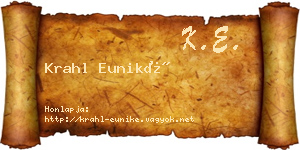 Krahl Euniké névjegykártya